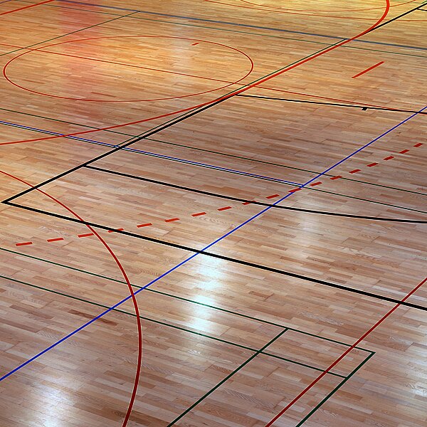 Boden einer Sporthalle