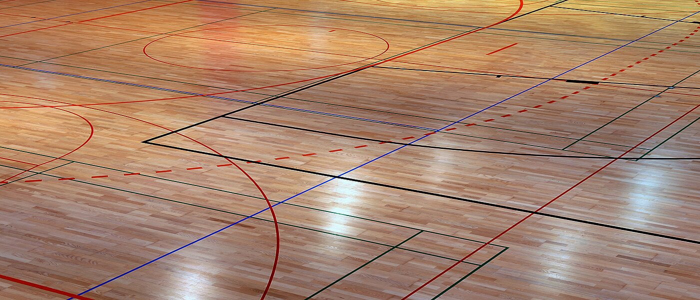 Boden einer Sporthalle