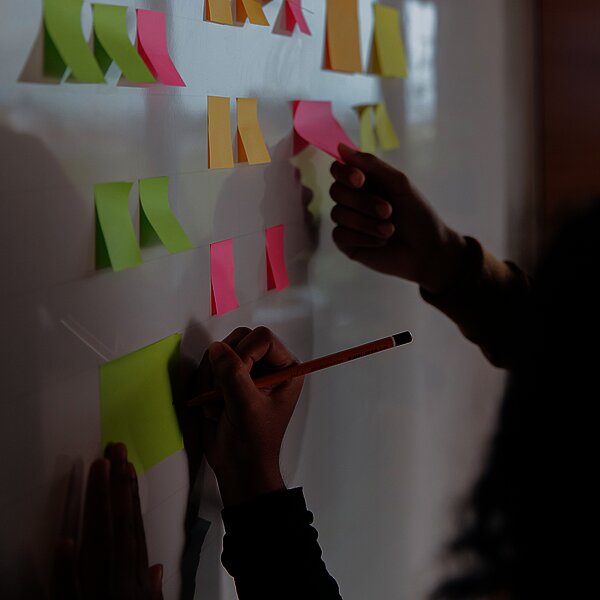Whiteboard mit Post-its